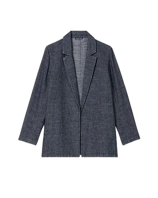 Eileen Fisher Tweedy Hemp Cotton Blazer
