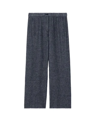 Eileen Fisher Tweedy Hemp Cotton Wide Leg Pant