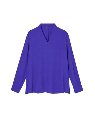 Eileen Fisher V-Neck Silk Crepe Top