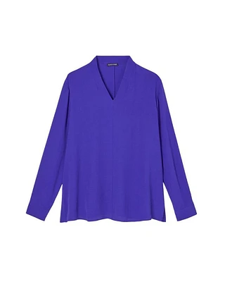 Eileen Fisher V-Neck Silk Crepe Top