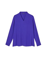 Eileen Fisher V-Neck Silk Crepe Top