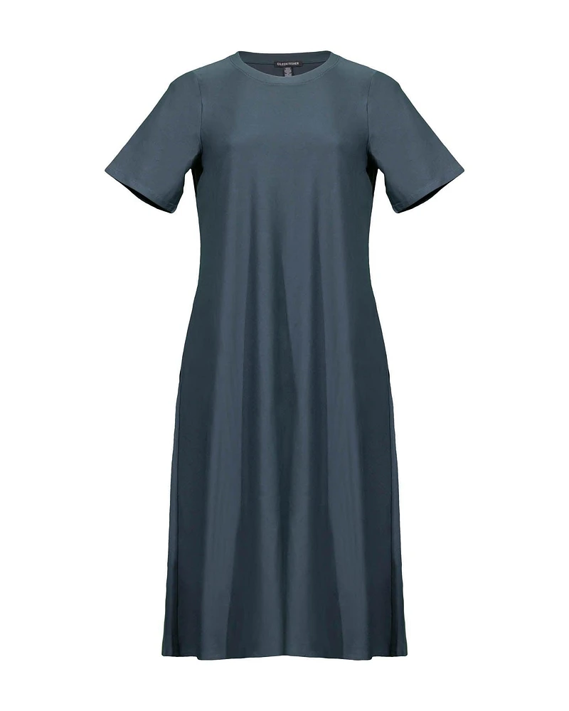 Eileen Fisher Viscose Jersey Crew Neck Dress Fongt