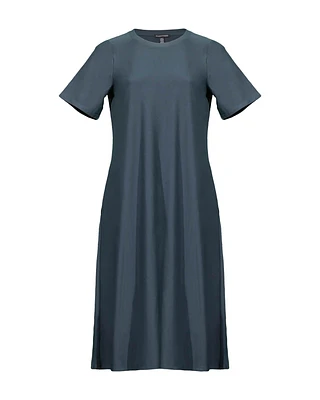 Eileen Fisher Viscose Jersey Crew Neck Dress Fongt