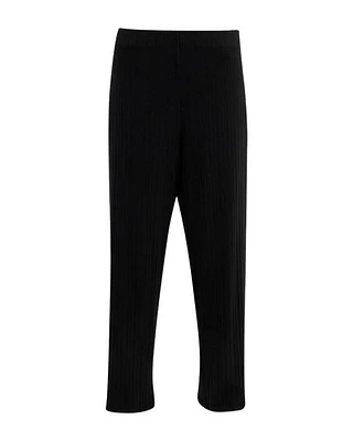 Eileen Fisher Wide Rib Knit Pull On Ankle Pant
