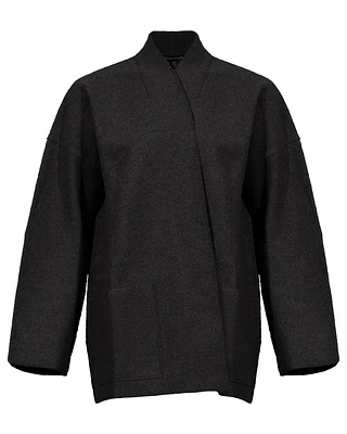 Wool High Collar Jacket Black