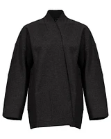Wool High Collar Jacket Black