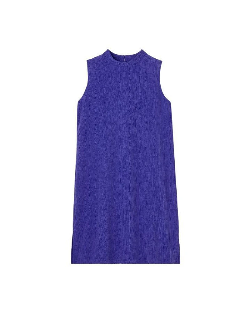 Eileen Fisher Woven Plisse Mock Neck Dress