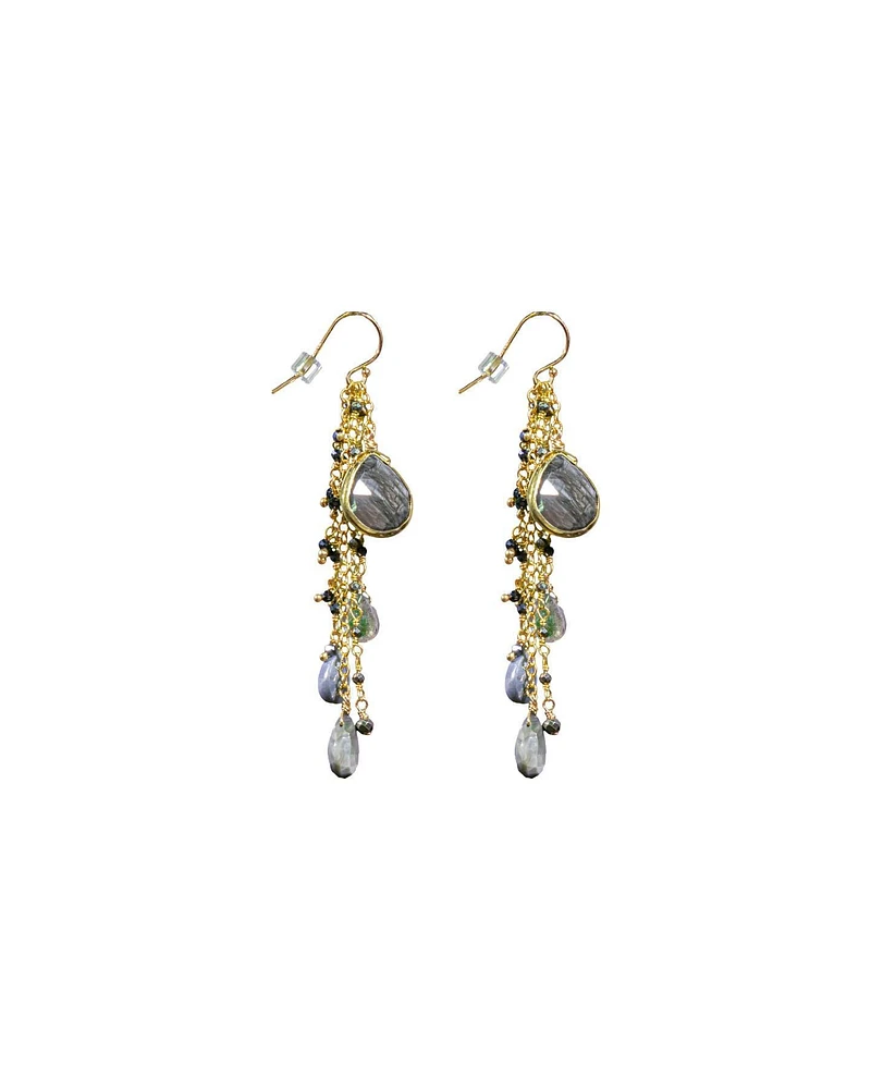 Catseye Cluster Dangle Earrings
