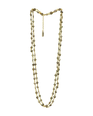 Diana Coin Necklace-Gold Labradorite