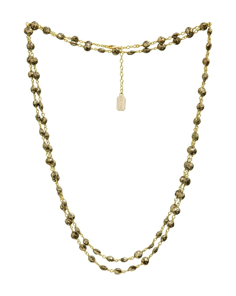 Diana Coin Necklace-Gold Pyrite
