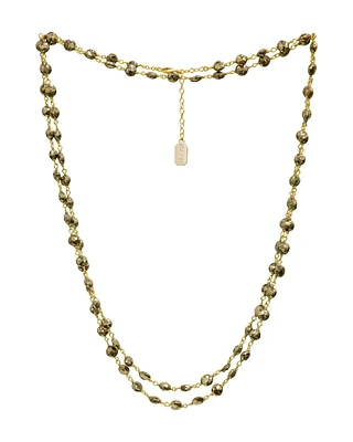 Diana Coin Necklace-Gold Pyrite