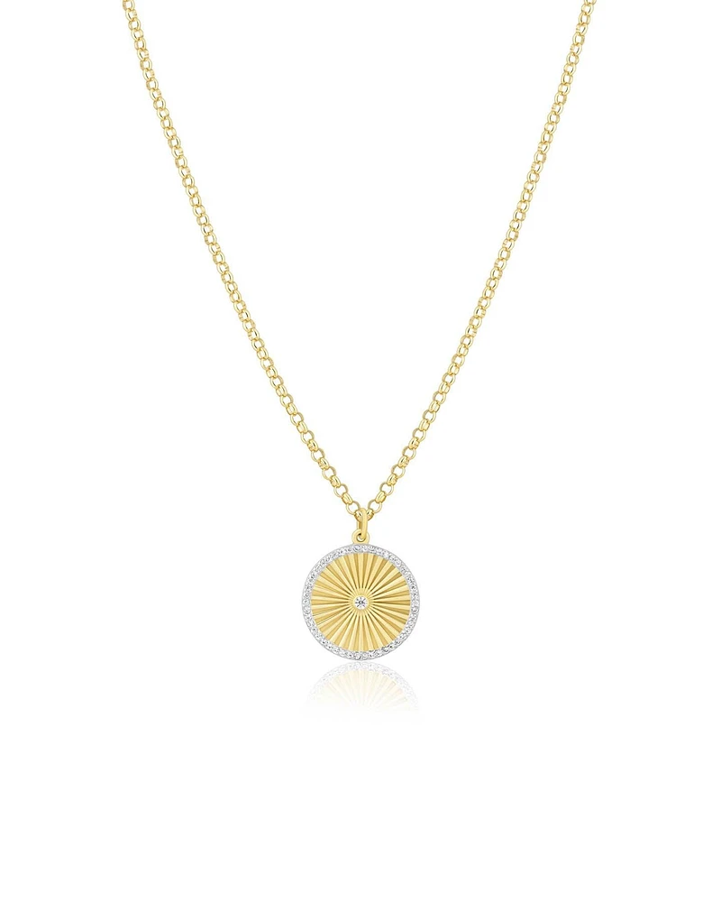 Fluted Disc Charm Necklace