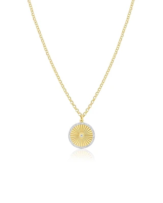 Fluted Disc Charm Necklace