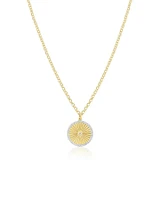 Fluted Disc Charm Necklace