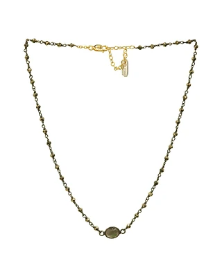Libi Oval Necklace-Rhodium