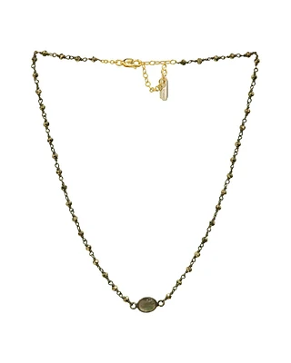 Libi Oval Necklace-Rhodium