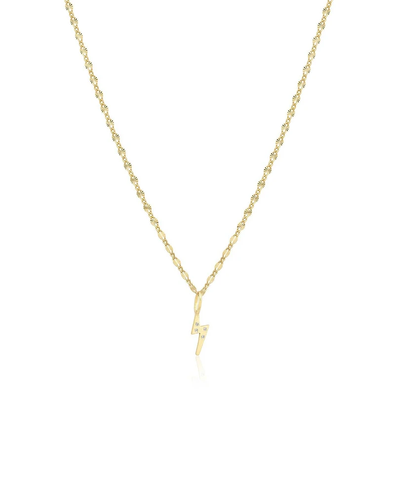 Lightnight Bolt Stamp Chain Necklace