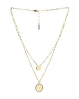 Pave Outline Disc Necklace
