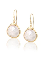 Rainbow Moonstone Heart Shaped Earring