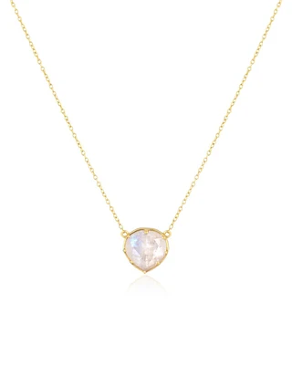 Rainbow Moonstone Heart Shaped Necklace