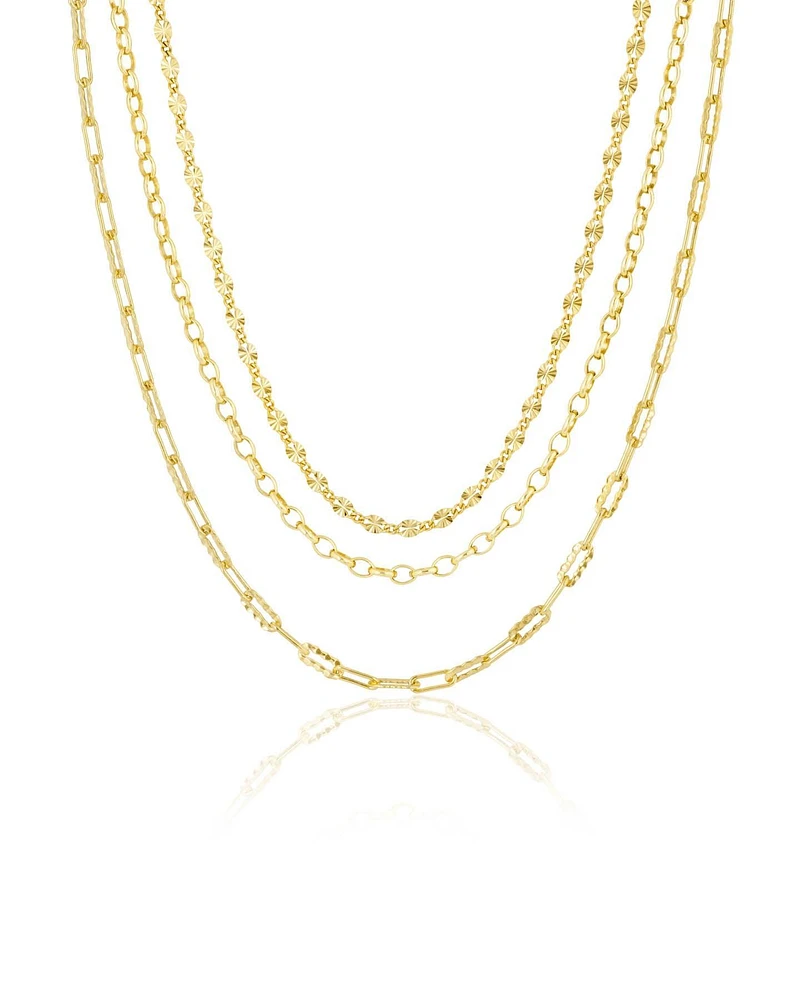 Three Layer Mixed Gold Chain