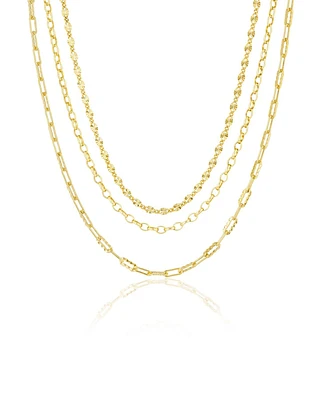 Three Layer Mixed Gold Chain