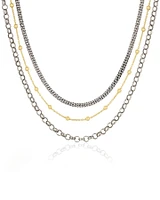 Two Tone 3 in 1 Necklace