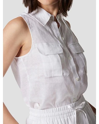 Camila Linen Sleeveless Shirt