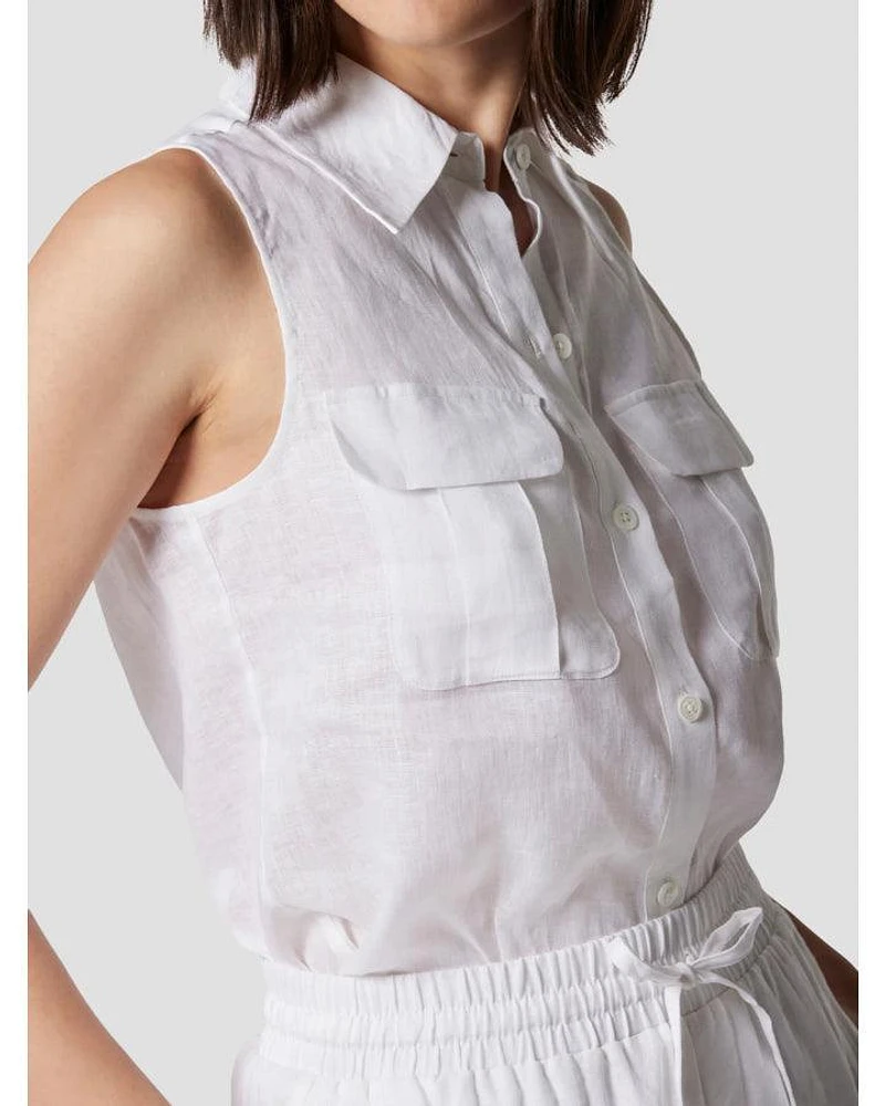 Camila Linen Sleeveless Shirt