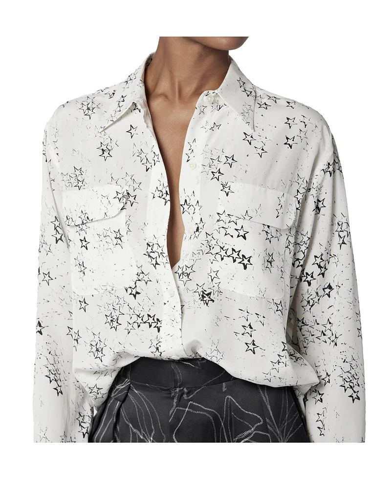 Signature Stary Print Silk Shirt