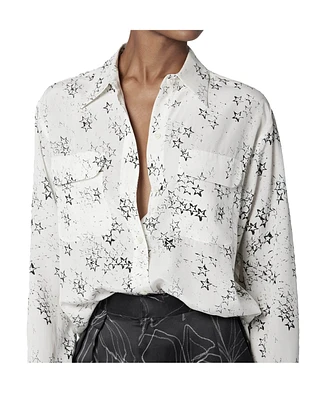 Signature Stary Print Silk Shirt