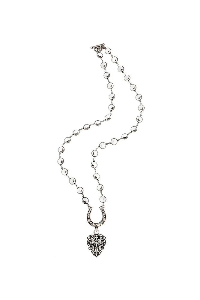 Austrian Crystal Horseshoe Pendant Necklace