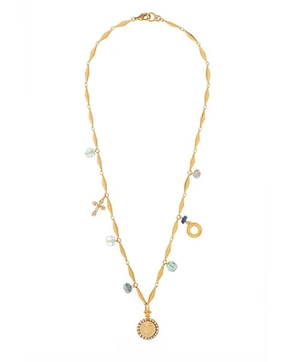 Diamont Azue Charm Gold Necklace
