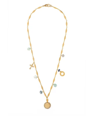 Diamont Azue Charm Gold Necklace