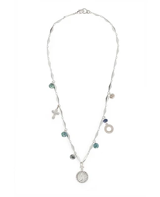 Diamont Azue Charm Silver Necklace