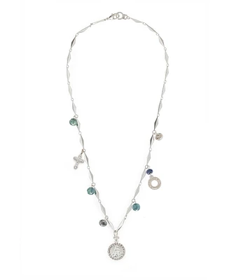 Diamont Azue Charm Silver Necklace