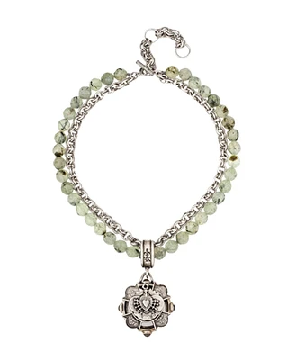 Double Strand Peninite Merit Cross Medal Necklace