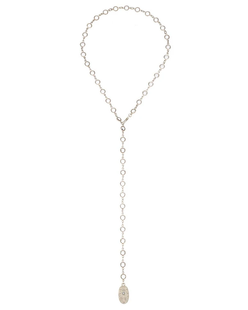 Euro Crystal Silver Lariat
