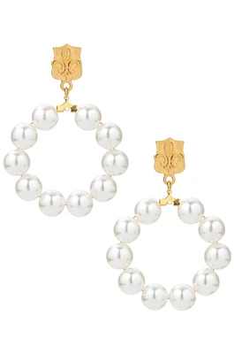 FDL Faux Pearl Hoop Earrings