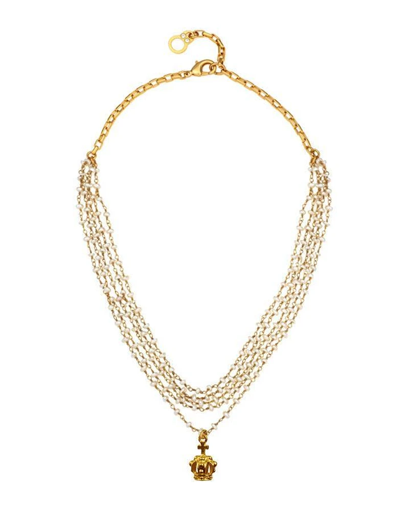 French Kande Micro Pearl Crown Necklace
