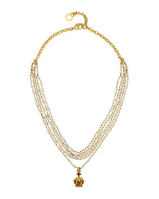 French Kande Micro Pearl Crown Necklace