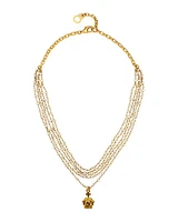 French Kande Micro Pearl Crown Necklace