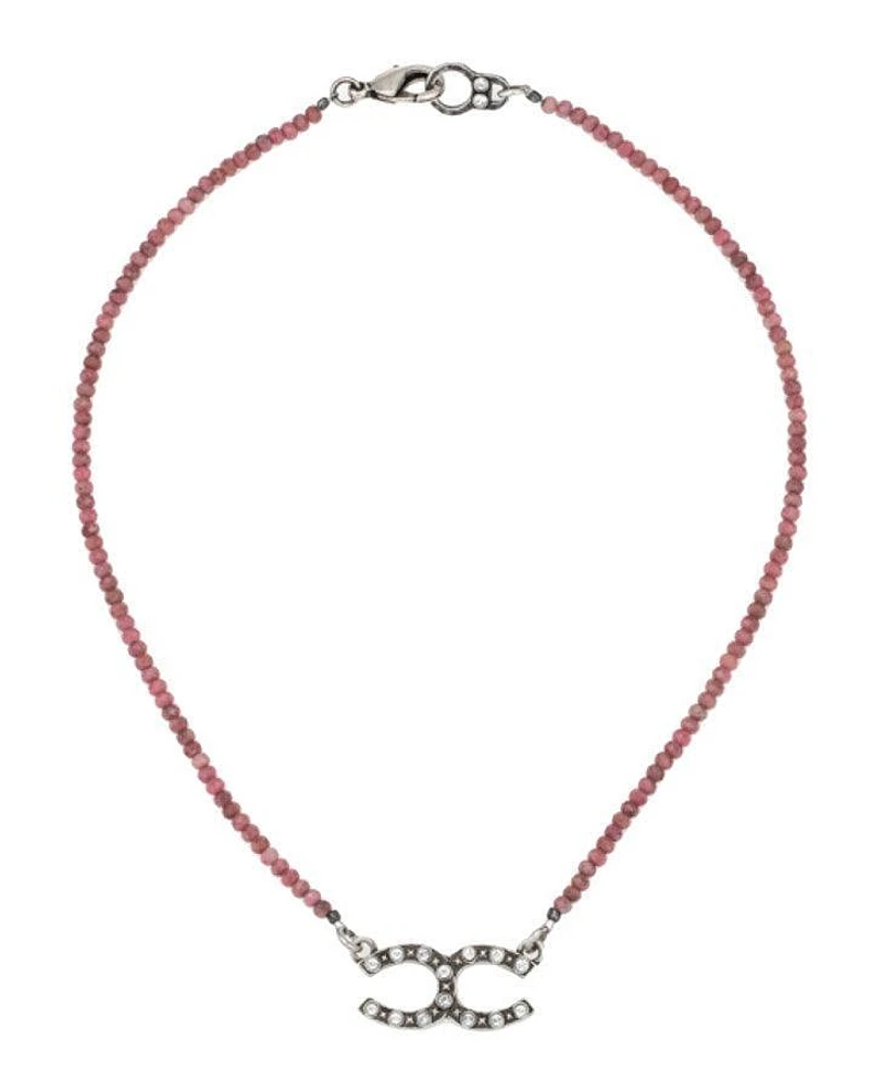 French Kande Raspberry Thulite Cheval Necklace