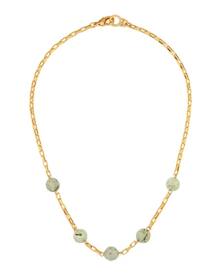 Gold Loire Chain Green Prehinite Necklace