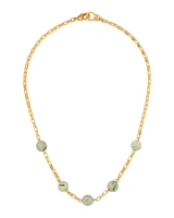 Gold Loire Chain Green Prehinite Necklace