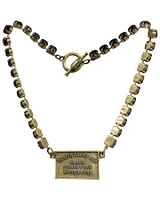 Jet Swarovski With Brass Rouen Tapis Medal