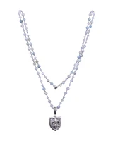 La Mer Mix Cheval Fleur Medal Necklace