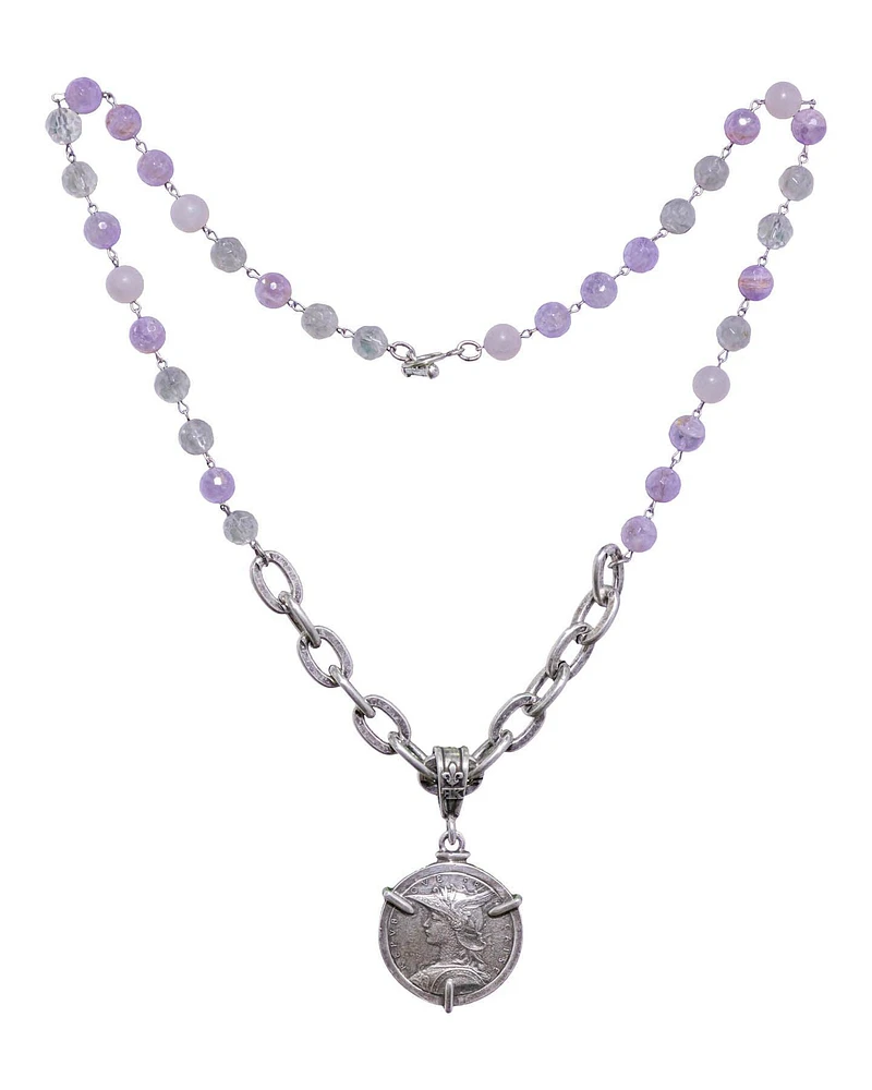Lavender Mix Ministry Medal Necklace