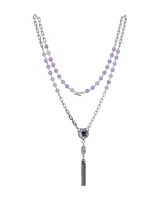 Lavender Mix Tassel Necklace
