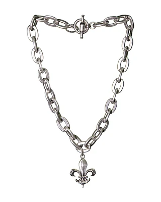 Lourdes Chain with Fleur Pendant Necklace